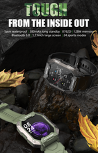 Load image into Gallery viewer, TECHO M1 Rugged Outdoor, Blood Pressure, 5ATM IP69K Waterproof, Bluetooth Smartwatch For Men
