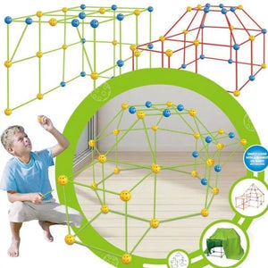 Kids Construction Fort Building Kit Castles Tunnels Tents Kit DIY 3D Magination Play House Assemble Toys Children Gifts
